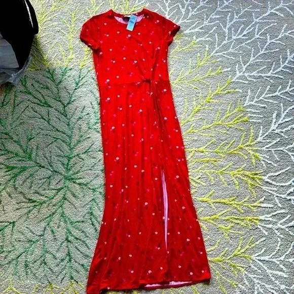 LOFT Petite Cherry Twist Maxi Dress XS NWT - Picture 4 of 7